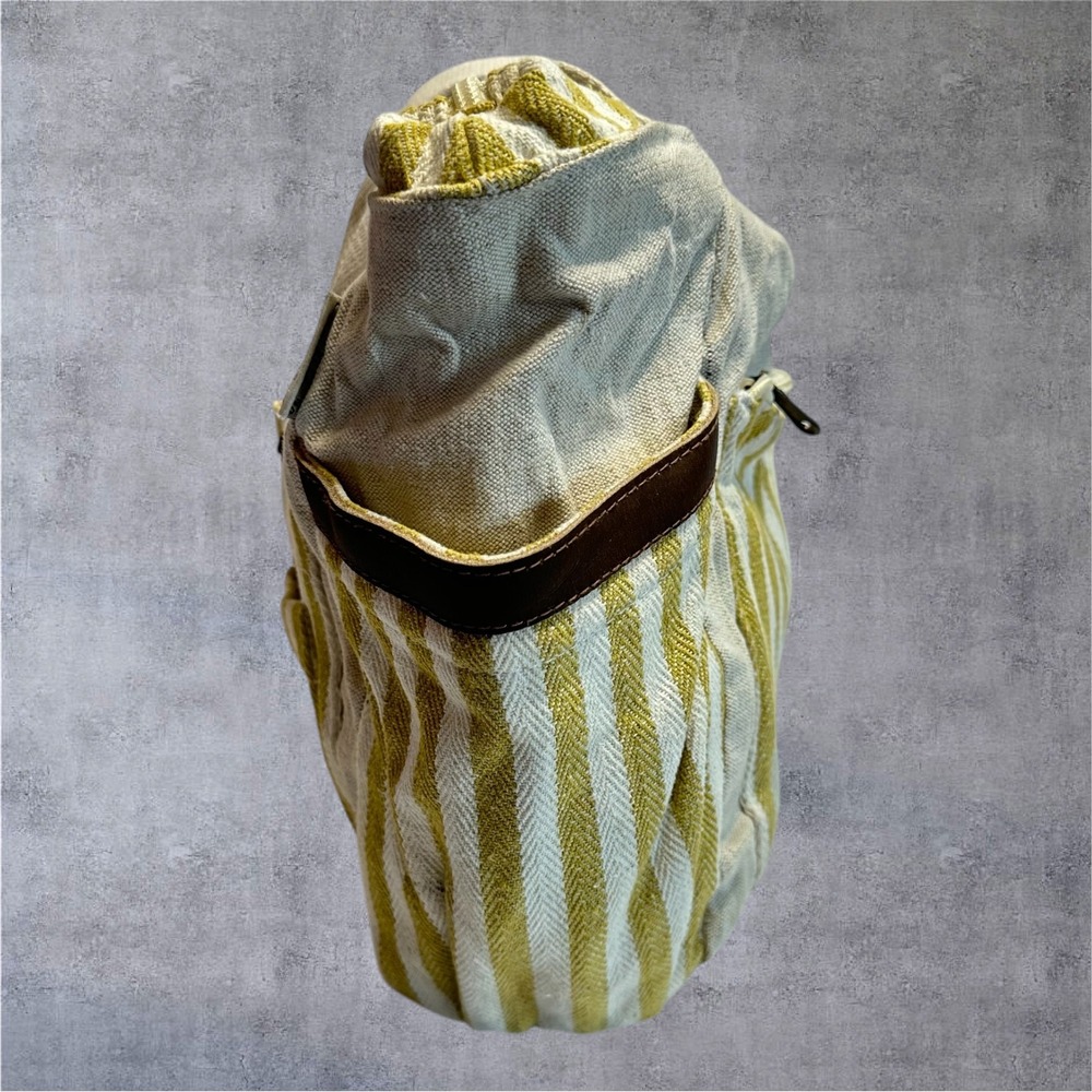 Sun‎ N Sand Tote Bag Womens Large Yellow Striped Canvas Multi-Pocket Beach - Picture 8 of 8
